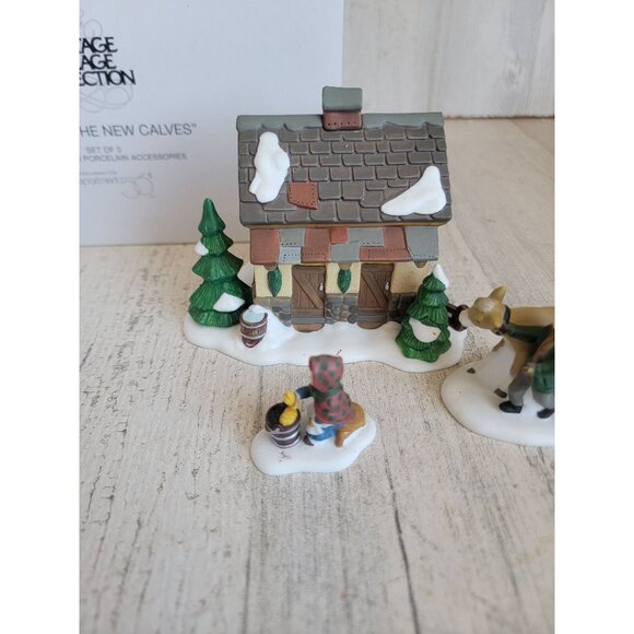 Dept 56 58395 tending the new calves village accessory xmas - Picture 2 of 9